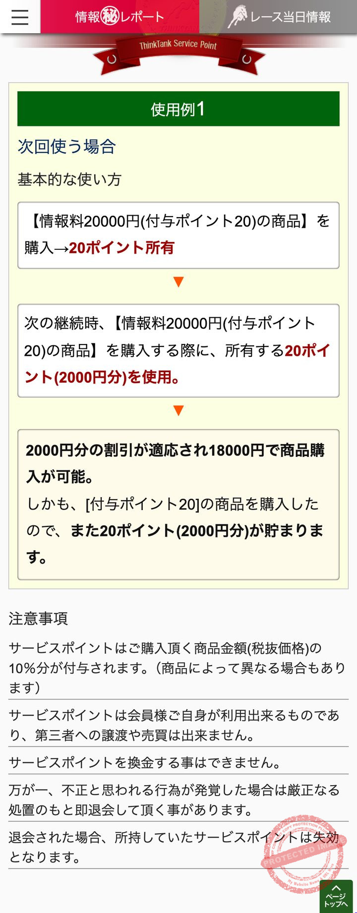 シンクタンクの会員ページ「ポイントについて」の説明(2026年10月18日撮影・登録情報は伏せ字)